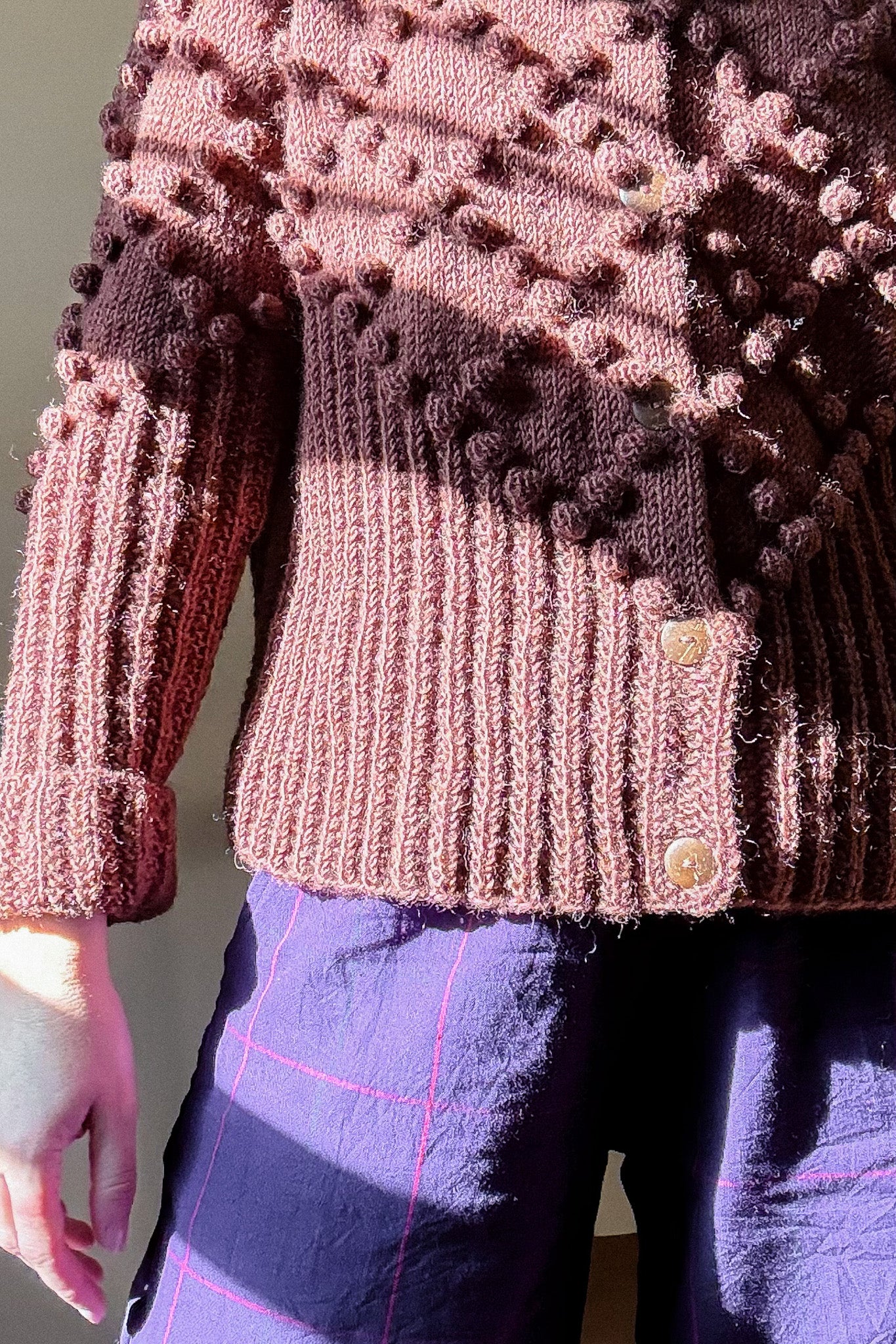 Hand Knit Nepali Wool Jill Sweater in Rust Made to Order