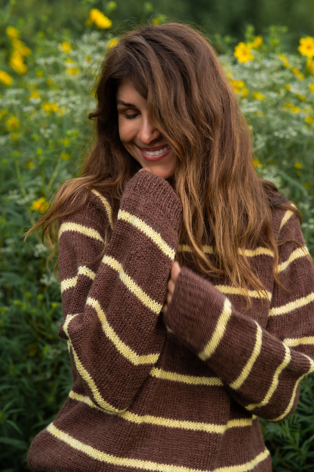 Roslin Wool Pullover in Dusty Plum and Cream Made to Order
