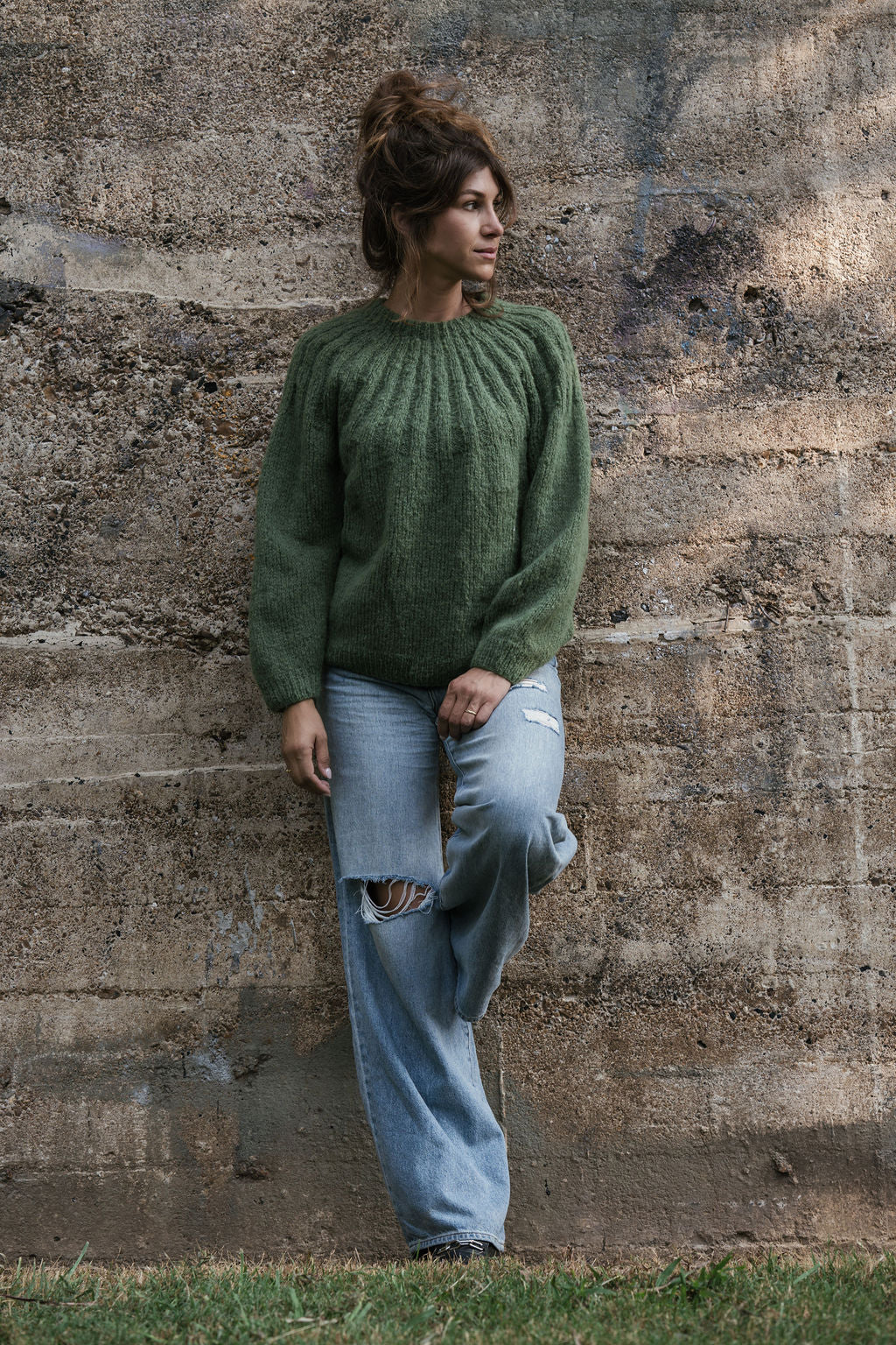 Mildred Mohair Raglan Pullover in Shamrock Made to Order