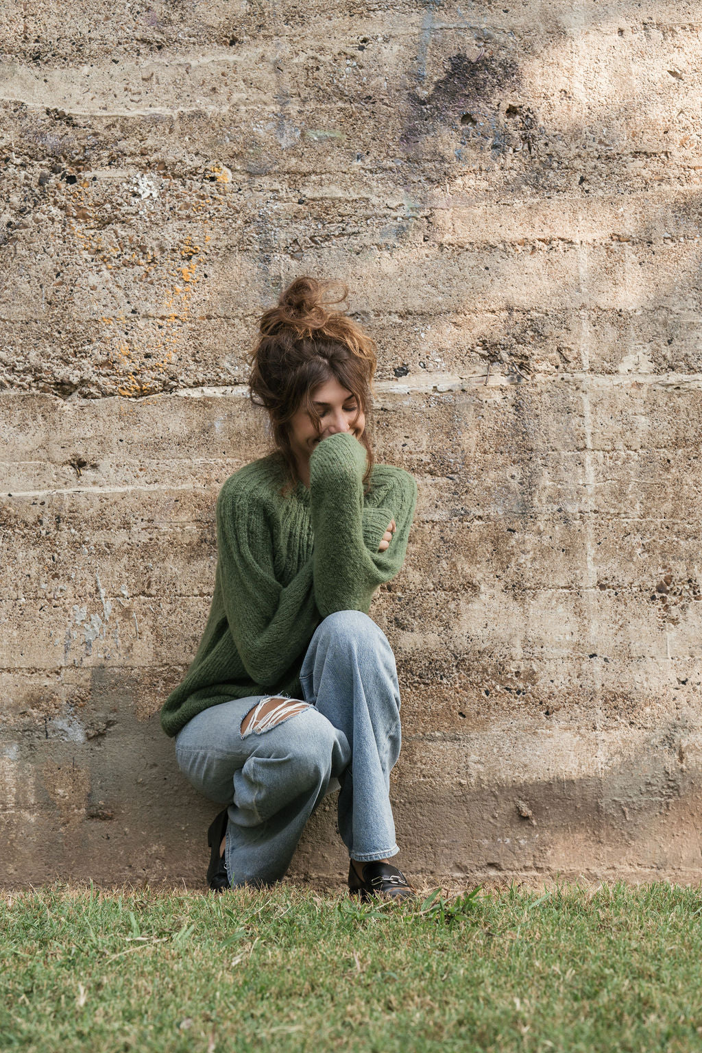 Mildred Mohair Raglan Pullover in Shamrock Made to Order