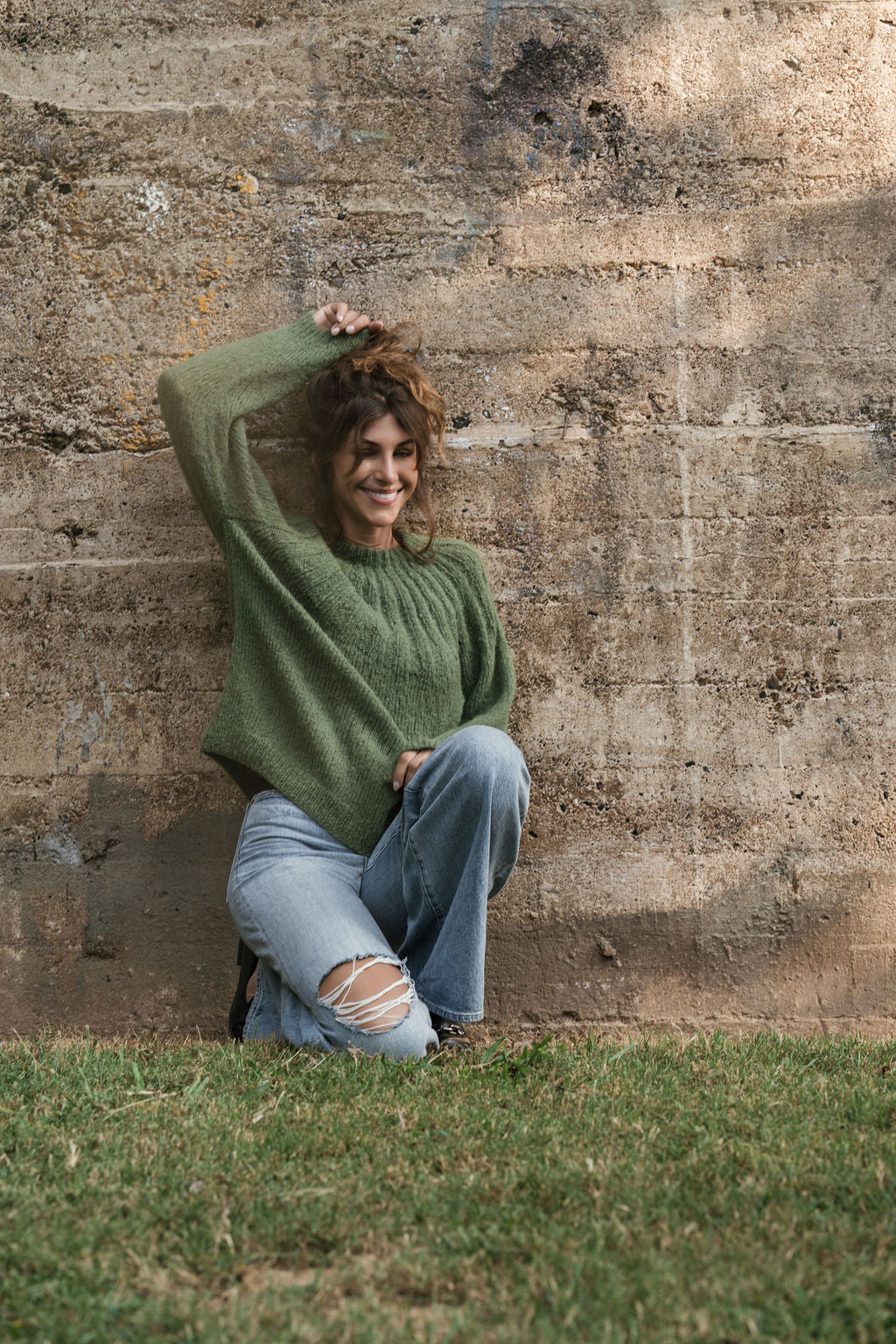 Mildred Mohair Raglan Pullover in Shamrock Made to Order
