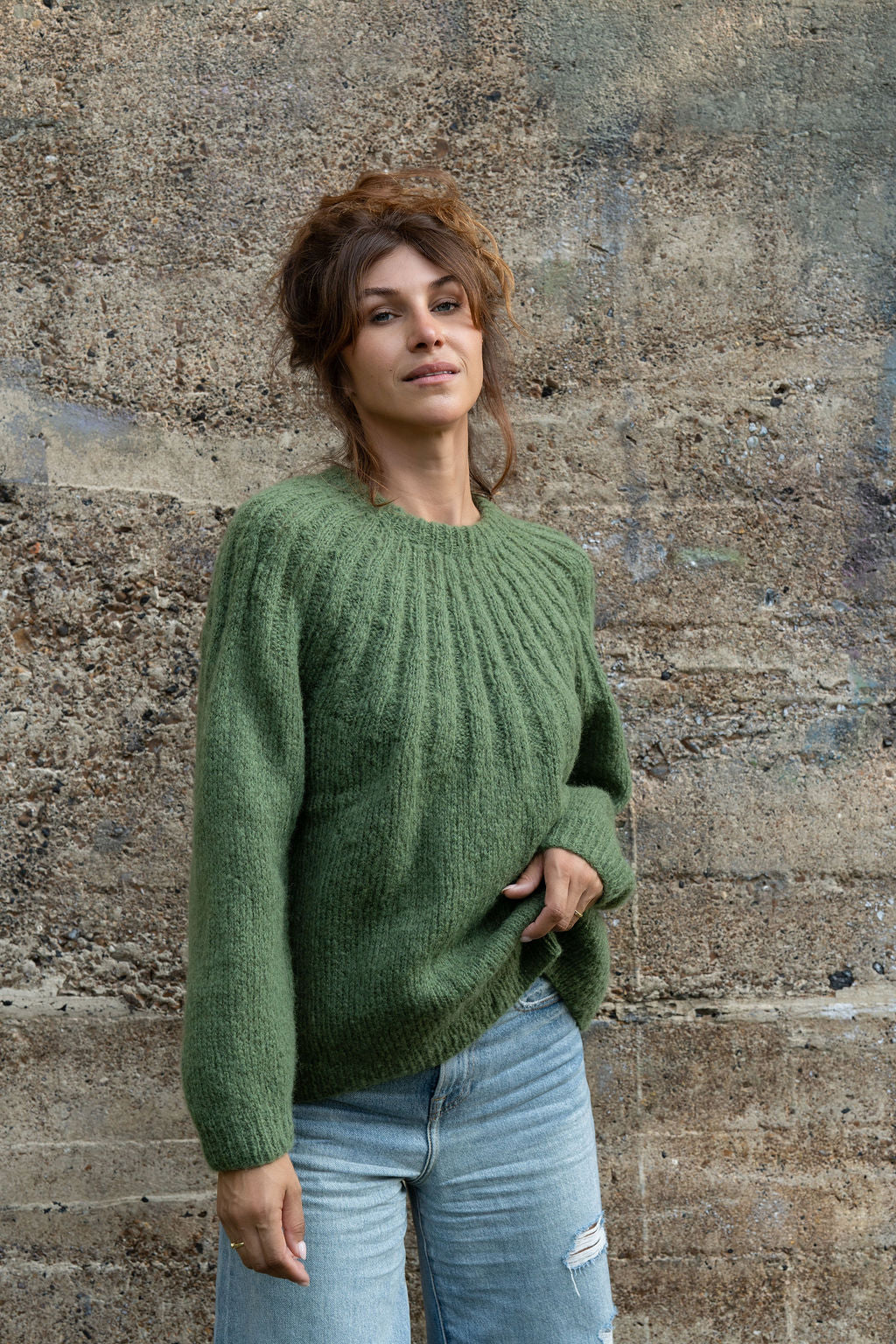 Mildred Mohair Raglan Pullover in Shamrock Made to Order