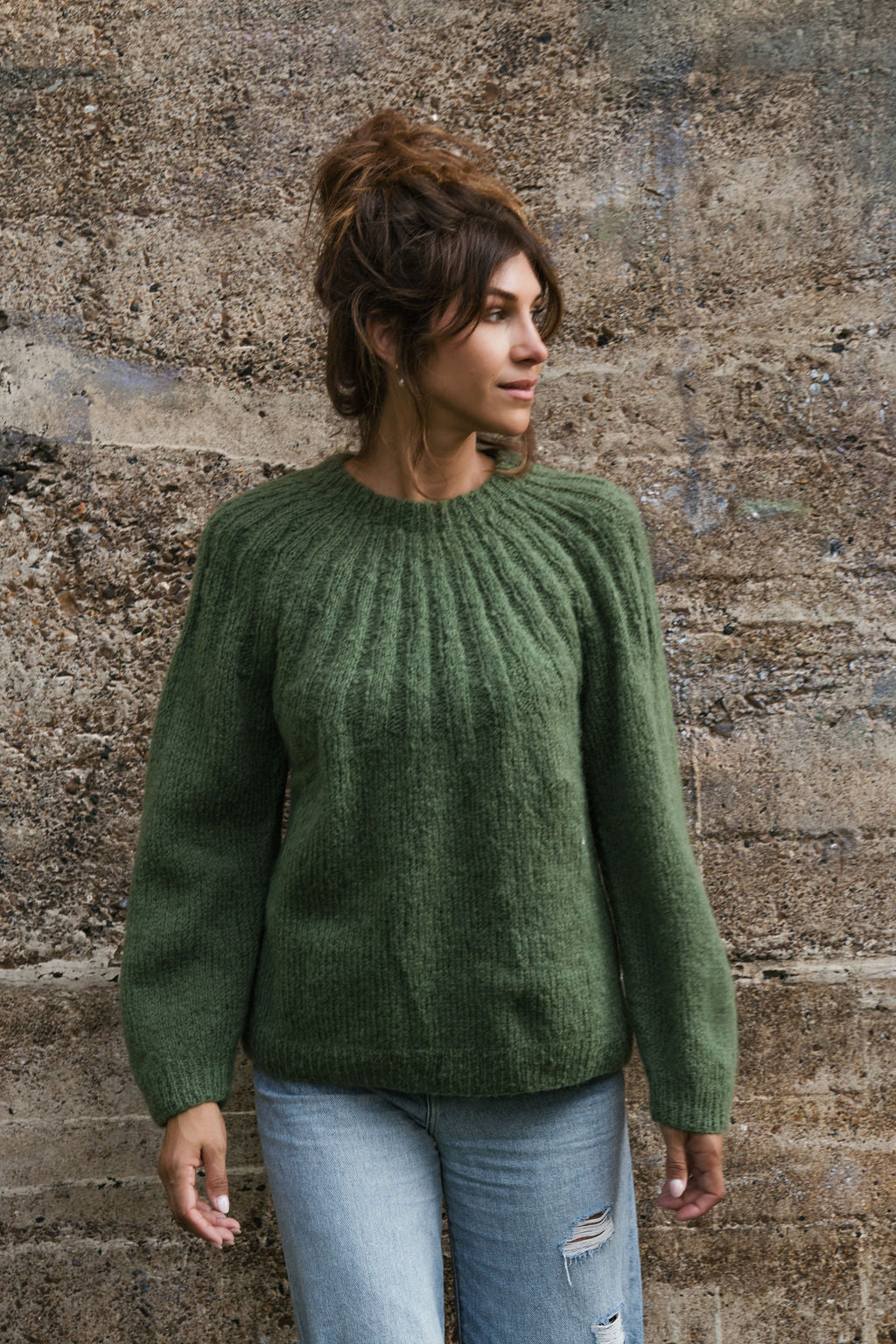 Mildred Mohair Raglan Pullover in Shamrock Made to Order
