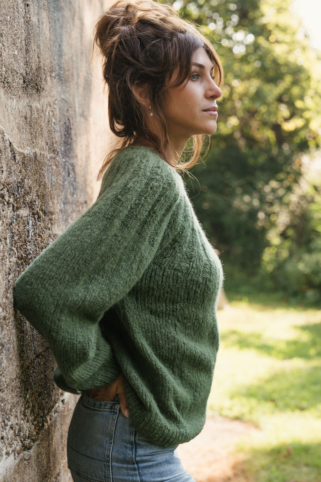 Mildred Mohair Raglan Pullover in Shamrock Made to Order