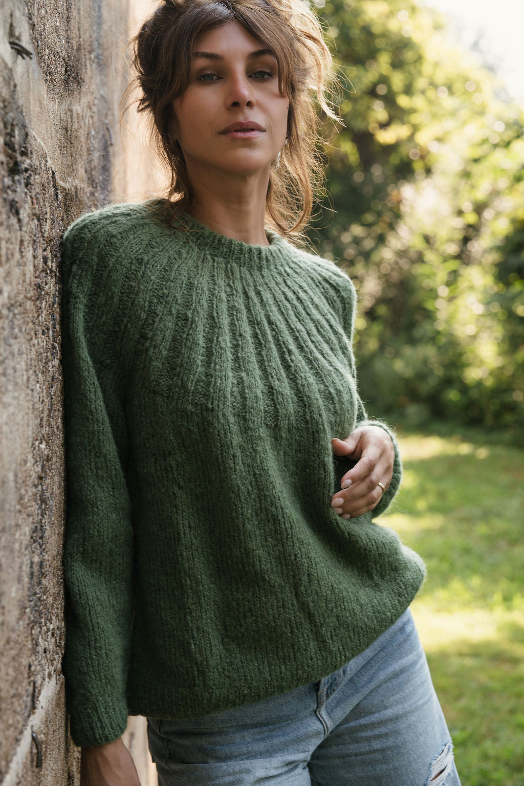 Mildred Mohair Raglan Pullover in Shamrock Made to Order