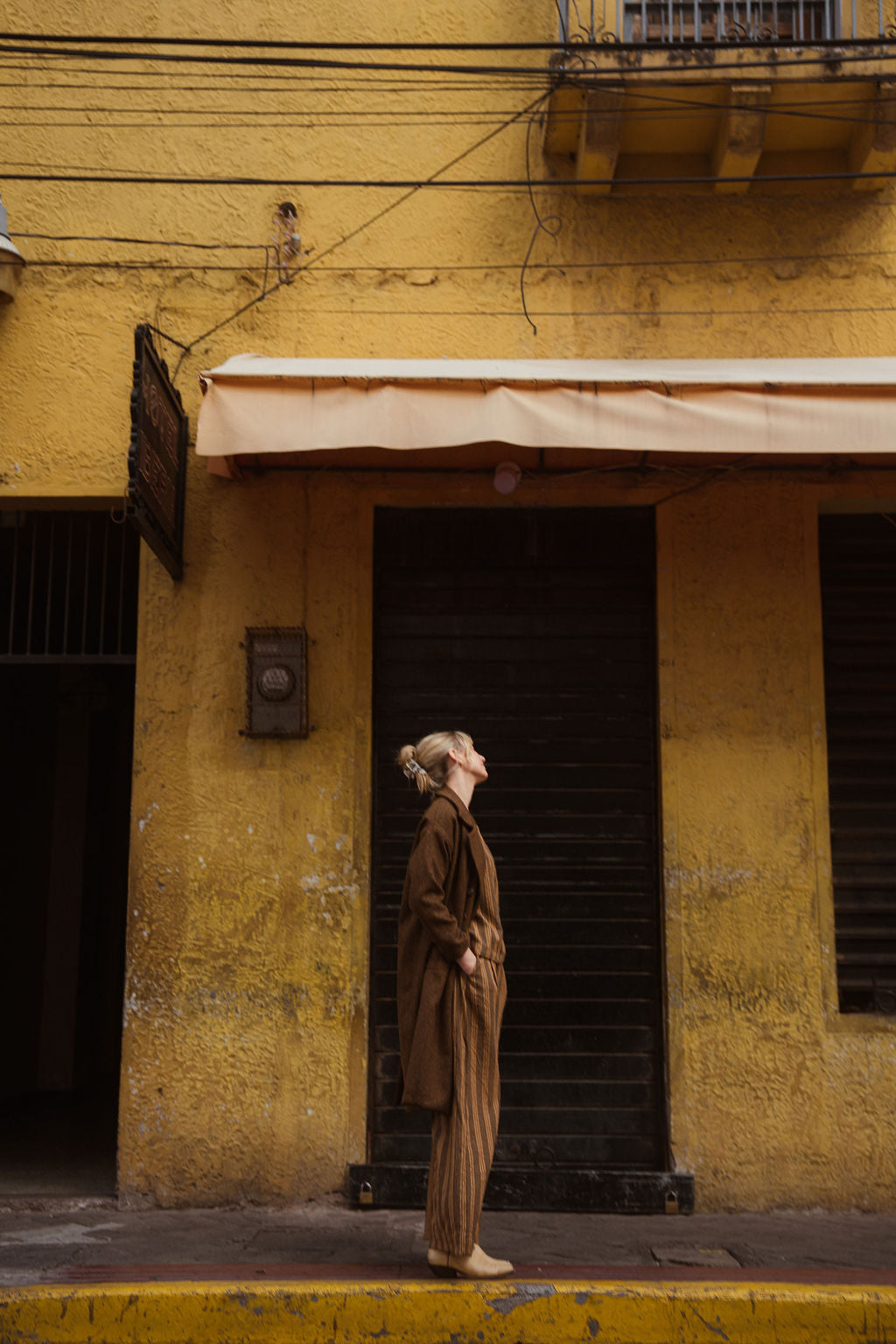 Portuguese Wool Polly Coat in Black and Brown Small Herringbone Made to Order
