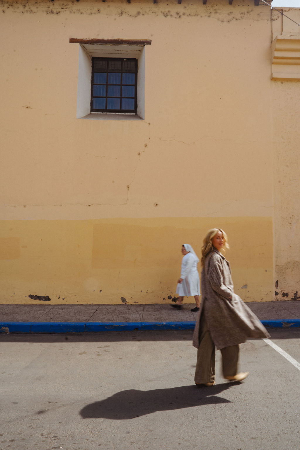 Portuguese Wool Polly Coat in Heathered Brown and Cream Herringbone Made to Order
