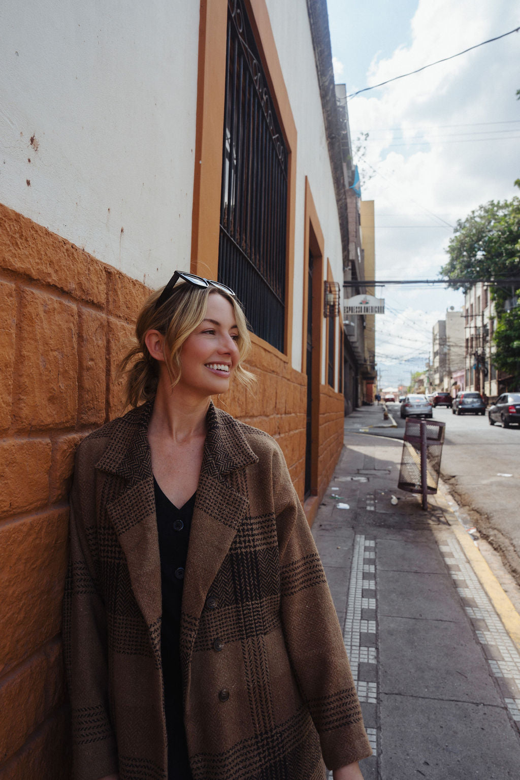 Portuguese Wool Polly Coat in Brown and Black Plaid Made to Order