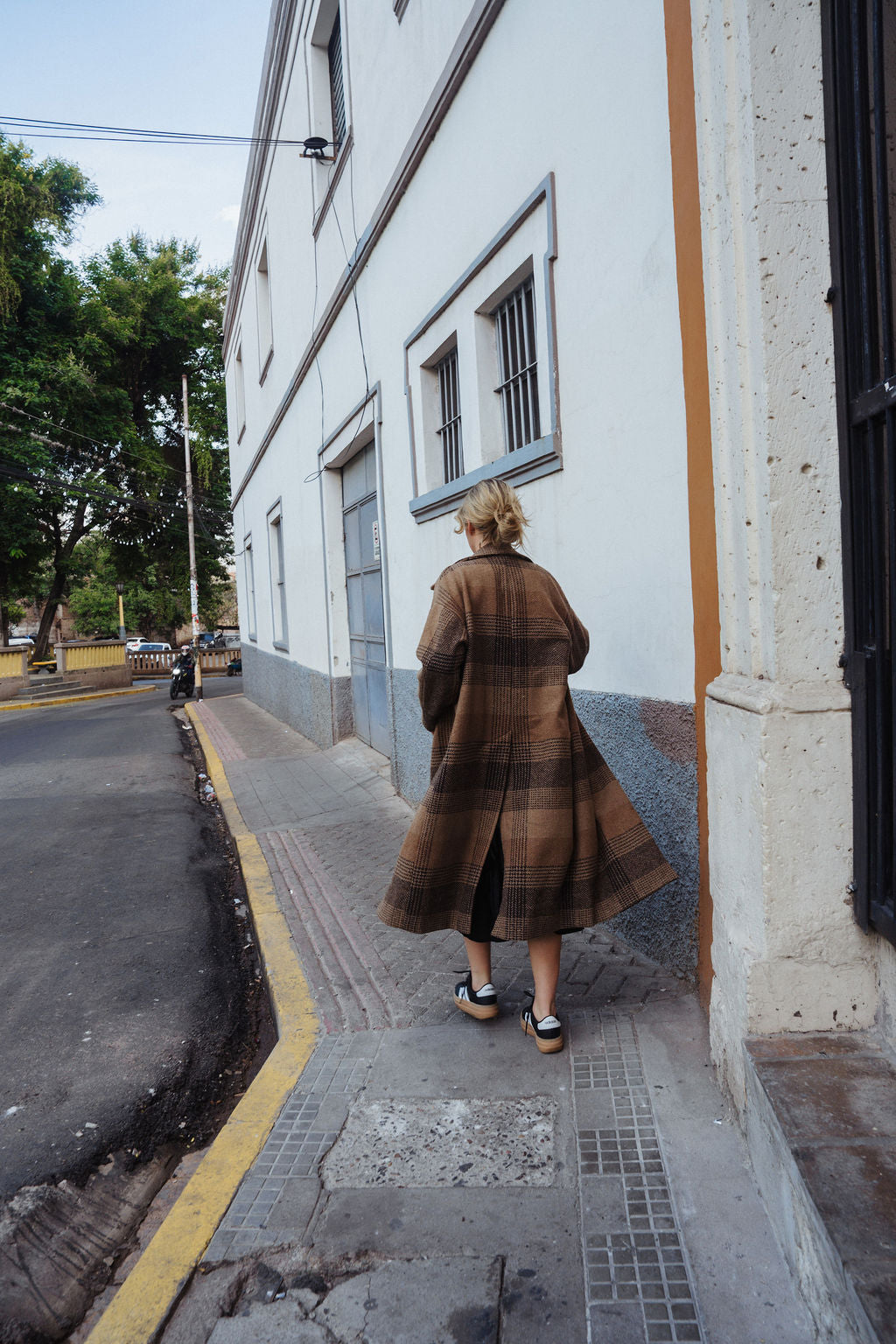 Portuguese Wool Polly Coat in Brown and Black Plaid Made to Order