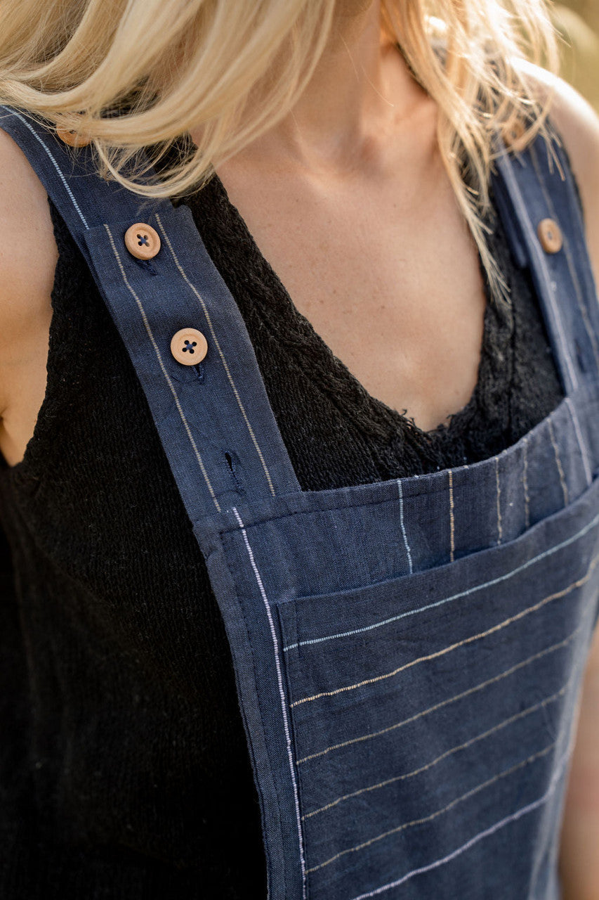 Dilsi Handwoven Cotton Overalls in Navy - M