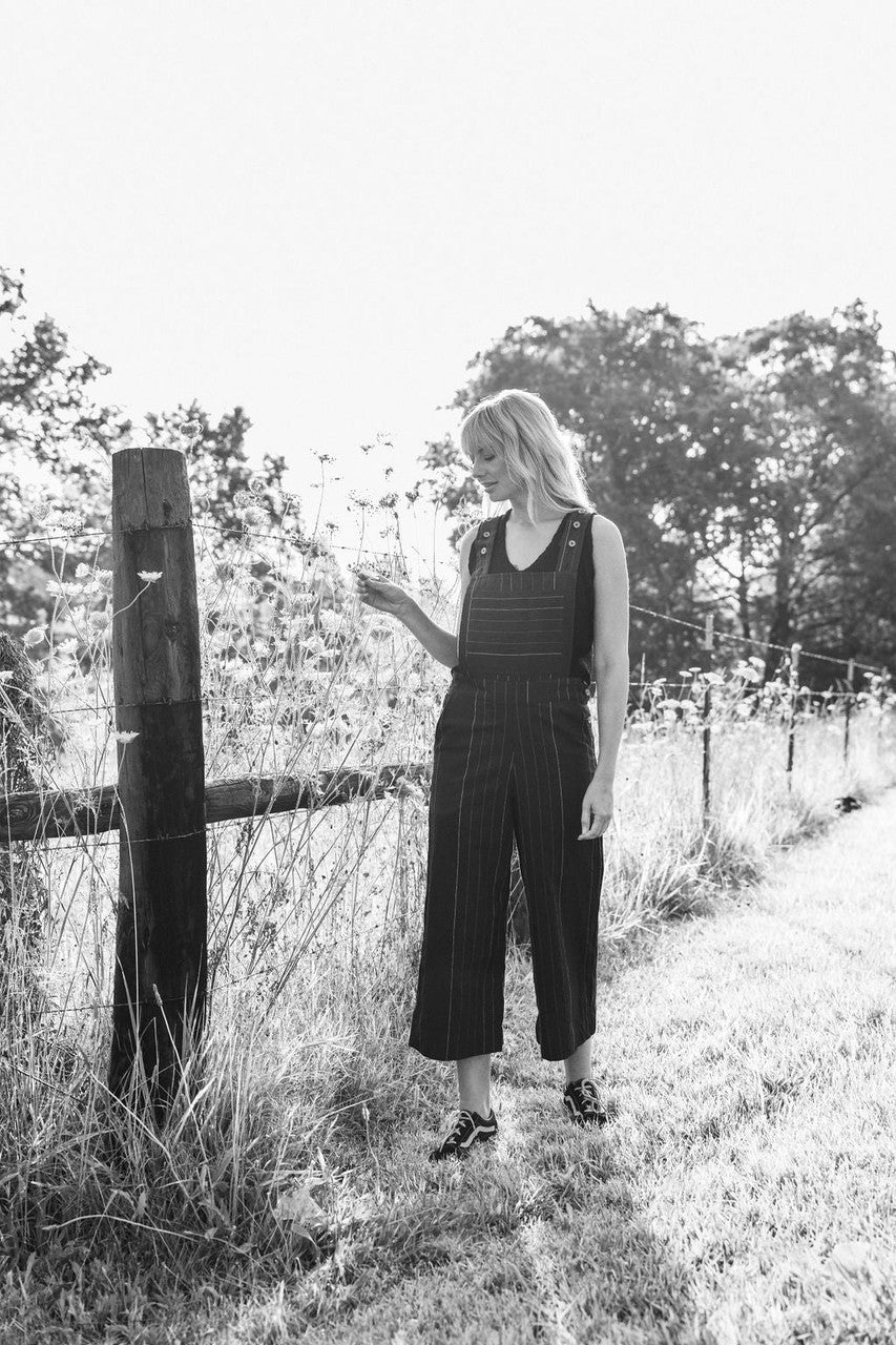Dilsi Handwoven Cotton Overalls in Navy - M