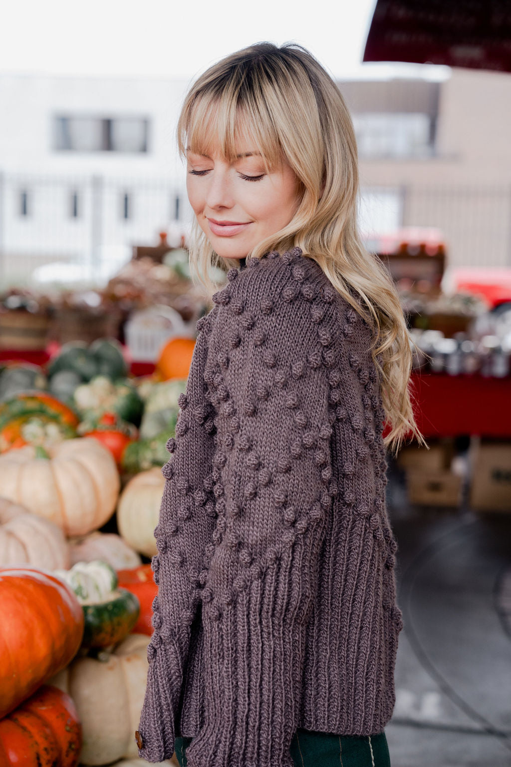 Hand Knit Nepali Wool Jill Sweater in Violet Made to Order