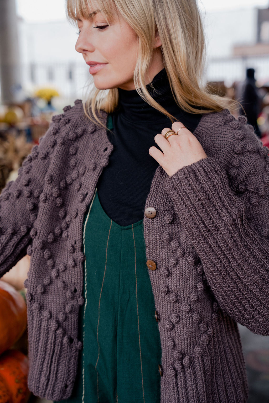 Hand Knit Nepali Wool Jill Sweater in Violet Made to Order