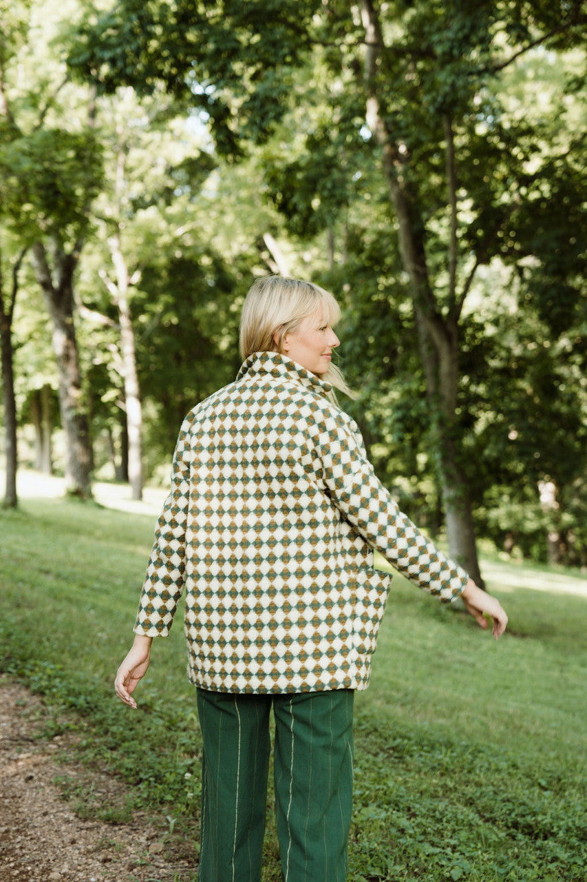 Portuguese Wool Pieper in Sage and Mustard Check Made to Order