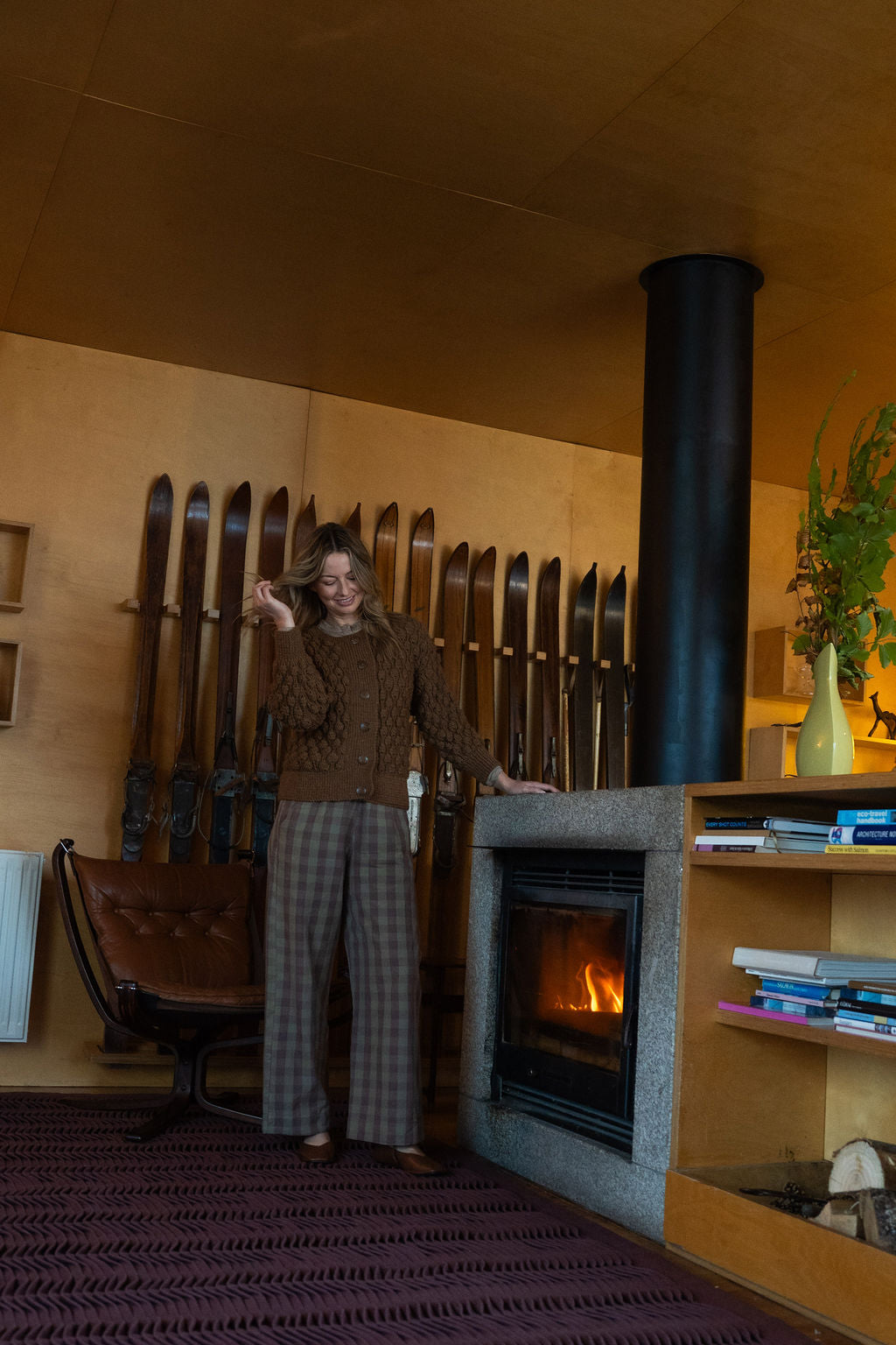 Quinn Wool Cardigan in Light Brown Made to Order