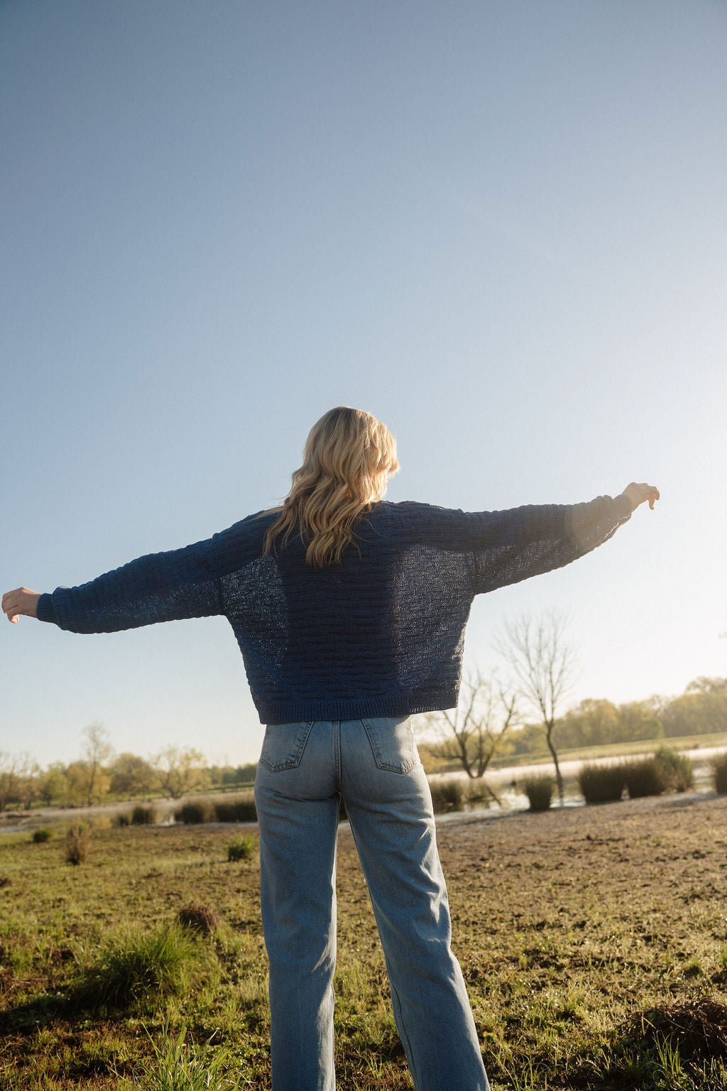 Hazel Cotton Cardigan in Periwinkle Made to Order