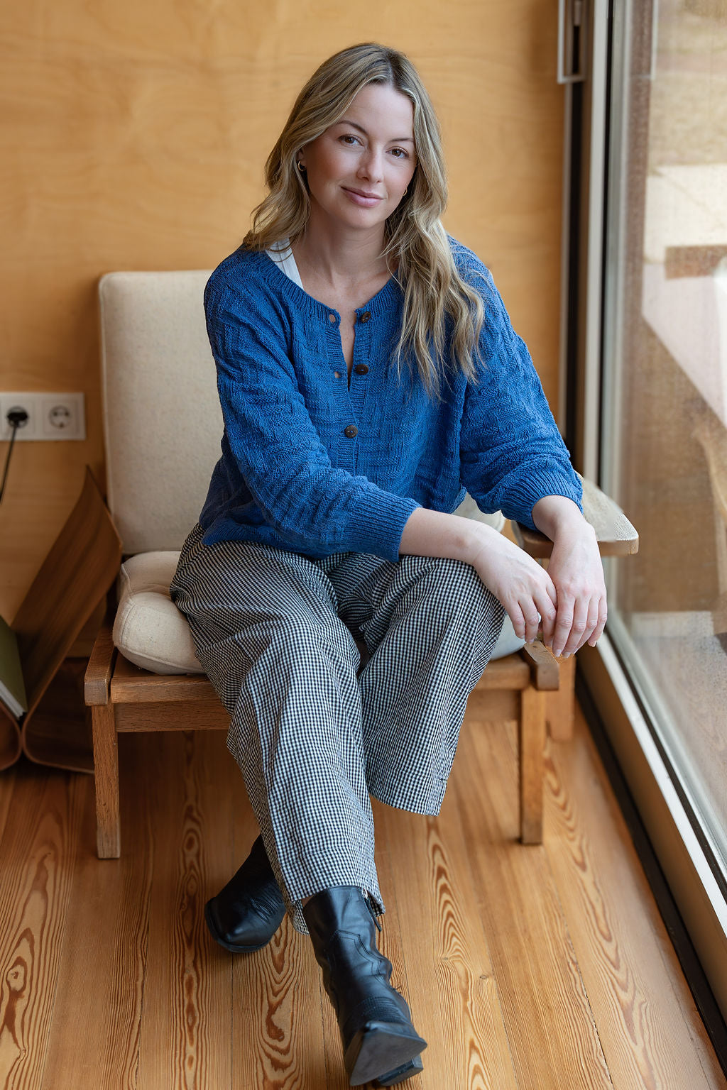 Hazel Cotton Cardigan in Periwinkle Made to Order