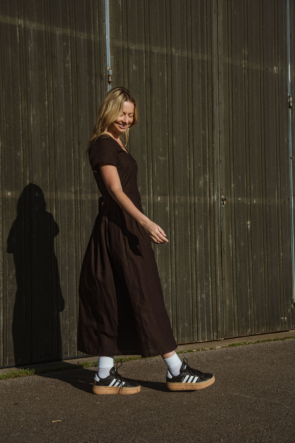 June Dress in Dark Brown - S Left