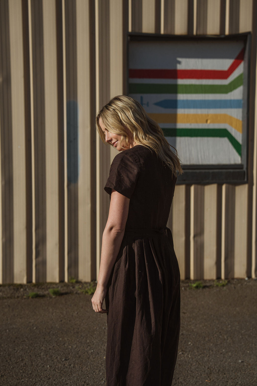 June Dress in Dark Brown - S Left
