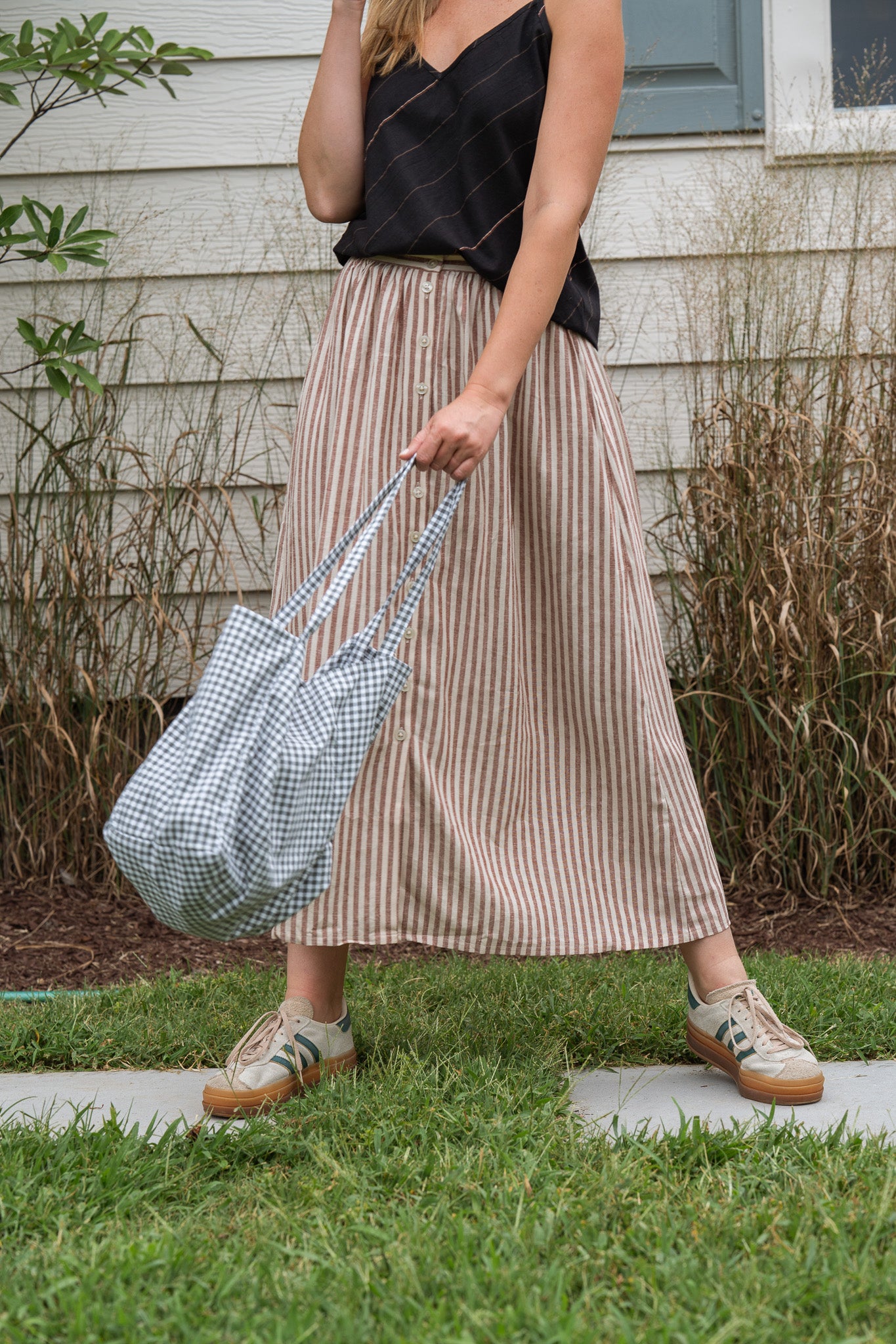 Perry Gathered Midi Skirt