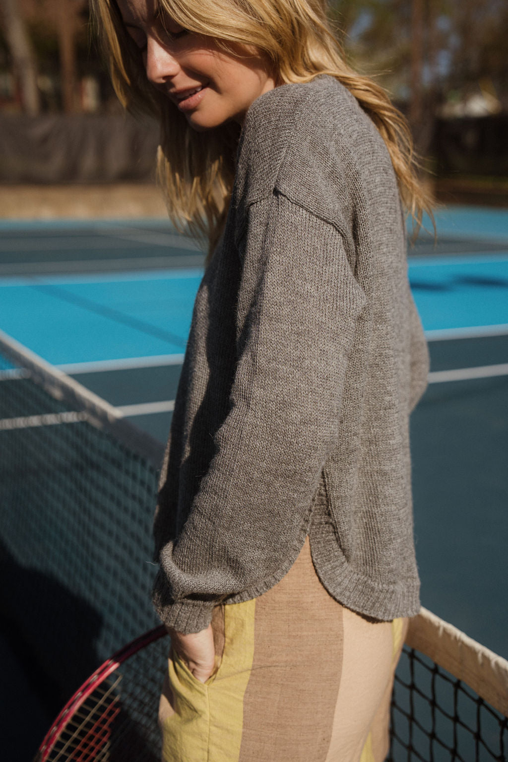 Baby Alpaca Shannon Pullover in Grey Made to Order