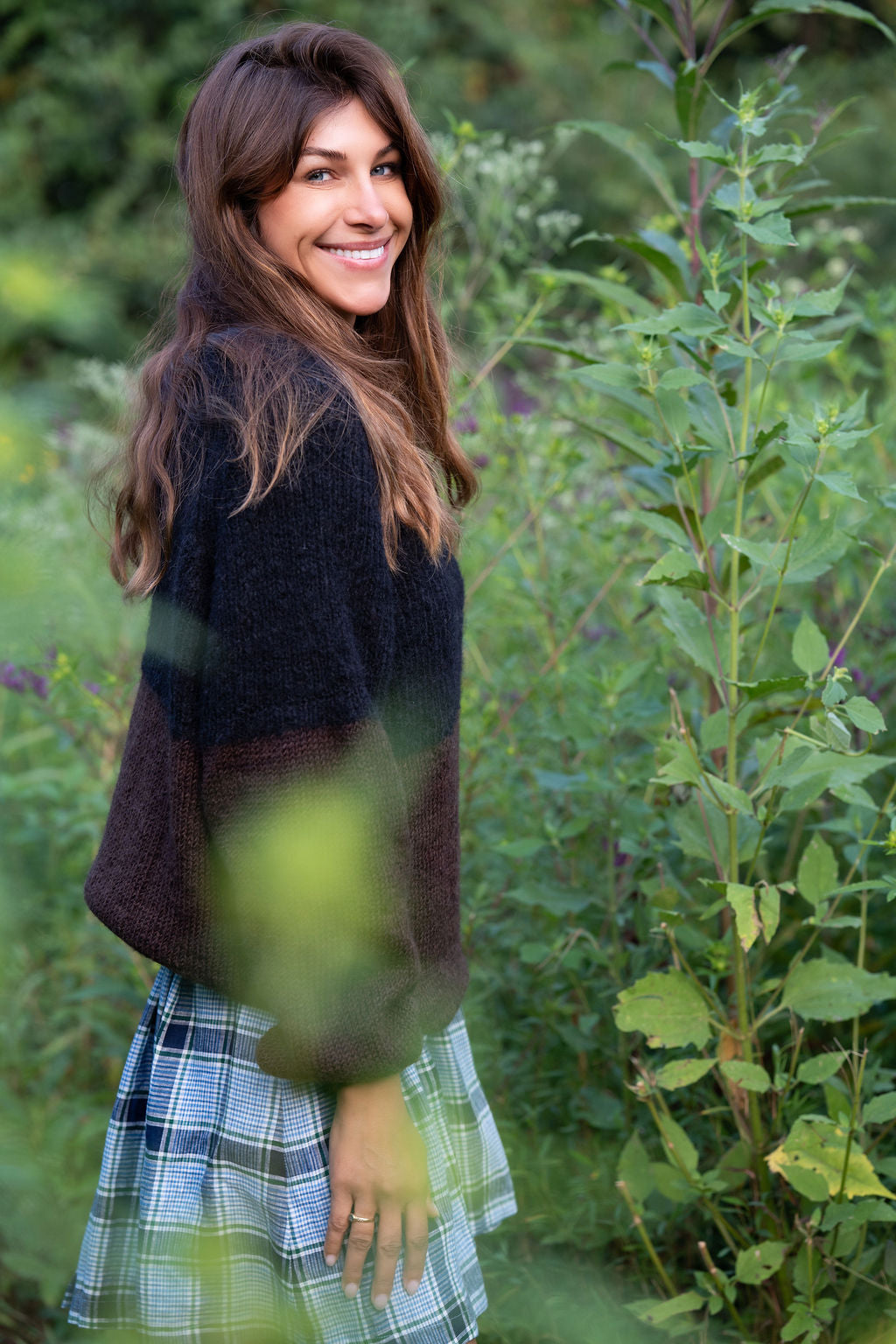 Virginia Mohair and Wool Pullover in Black and Brown Made to Order
