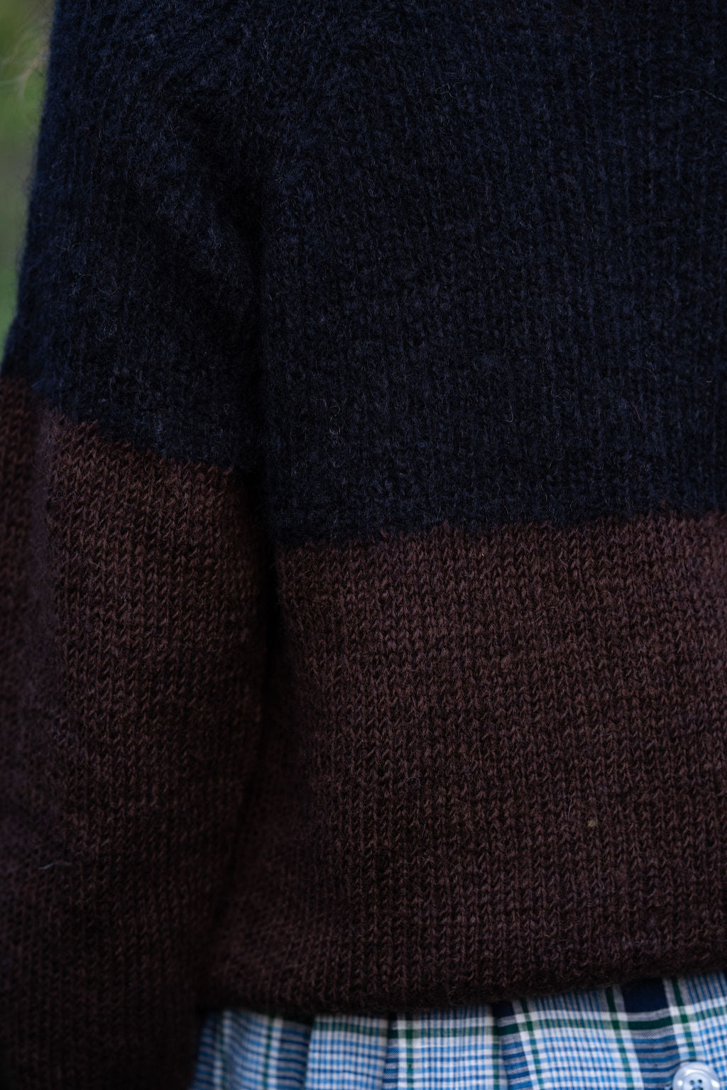 Virginia Mohair and Wool Pullover in Black and Brown Made to Order