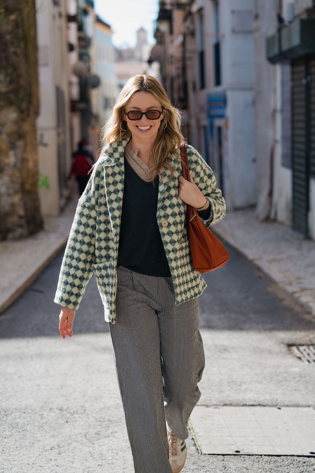 Handwoven Cotton Pants in Black and White Gingham Made to Order