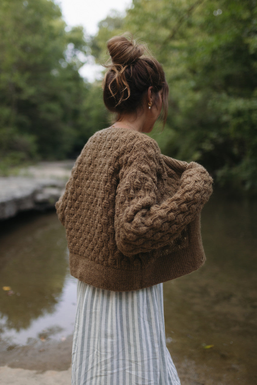 Quinn Wool Cardigan in Slate Made to Order