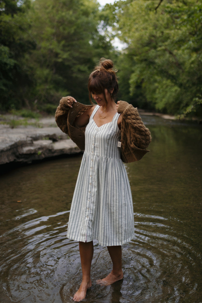Quinn Wool Cardigan in Light Brown - M Left