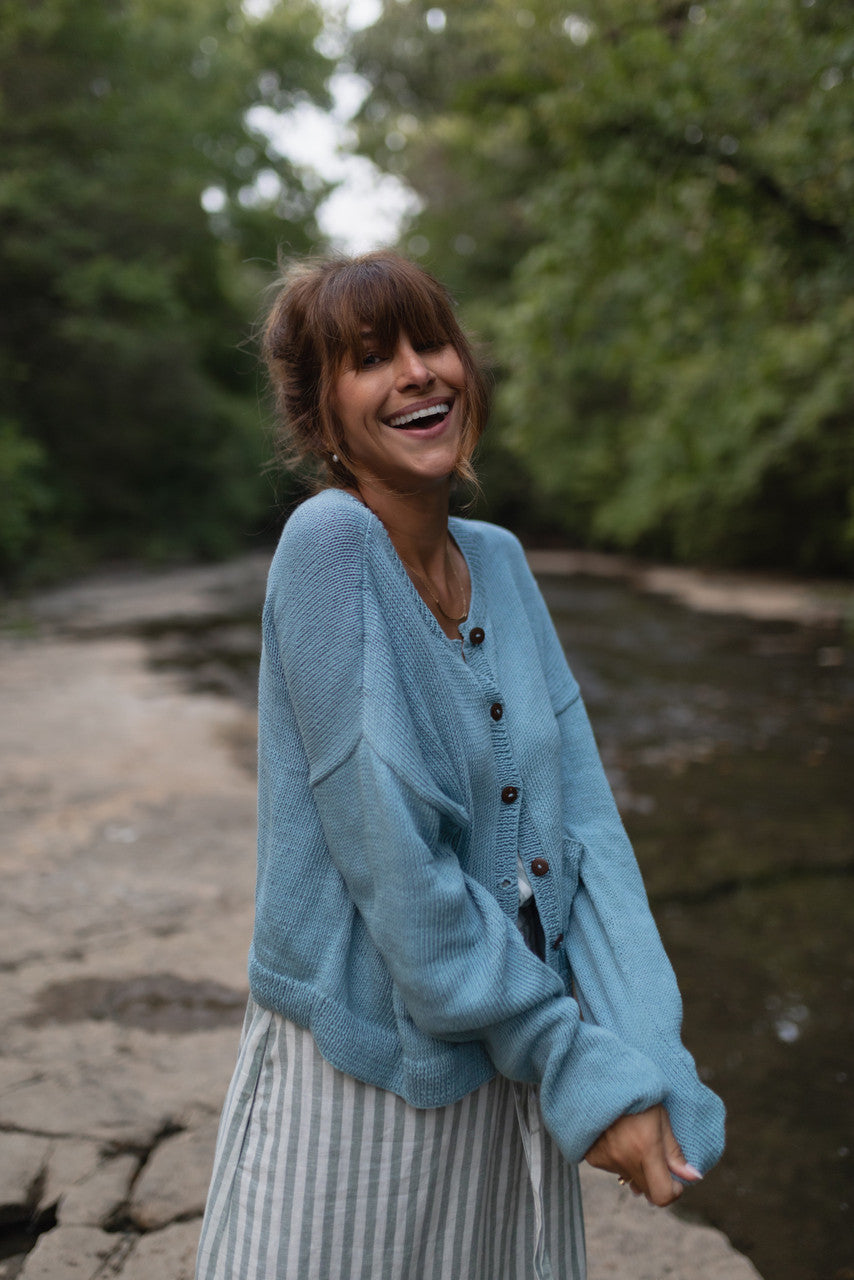 Kim Classic Cotton Cardigan in Black Made to Order