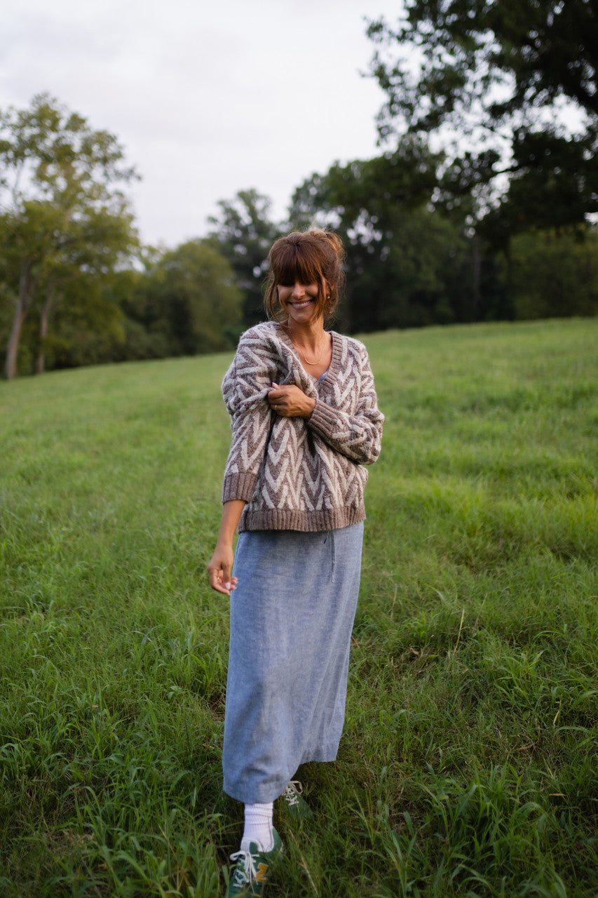 Maeve Textured V Knit Pullover Made to Order