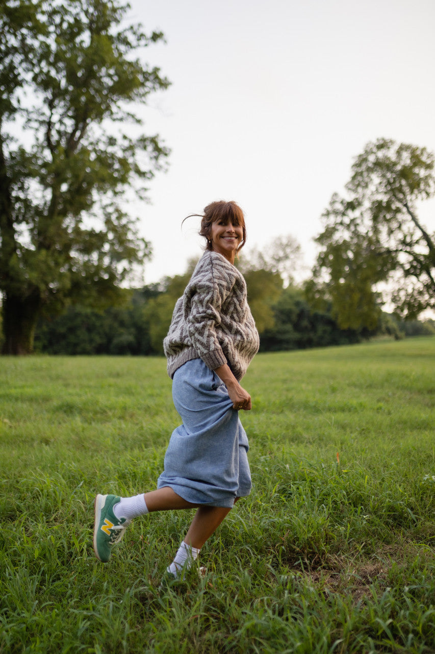 Maeve Textured V Knit Pullover Made to Order