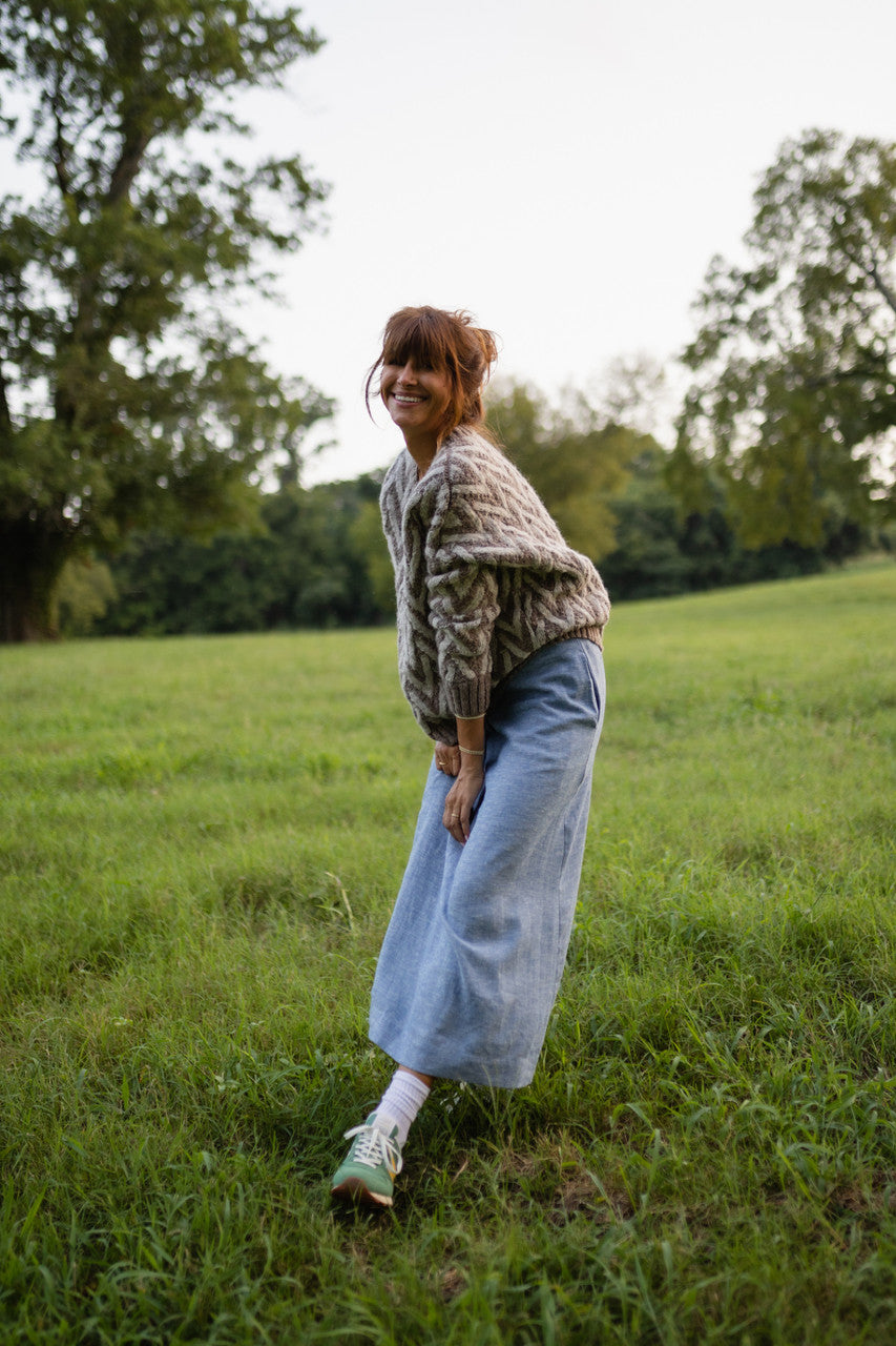 Maeve Textured V Knit Pullover Made to Order