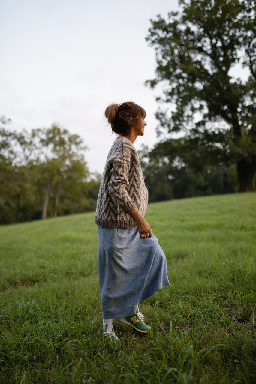 Maeve Textured V Knit Pullover Made to Order