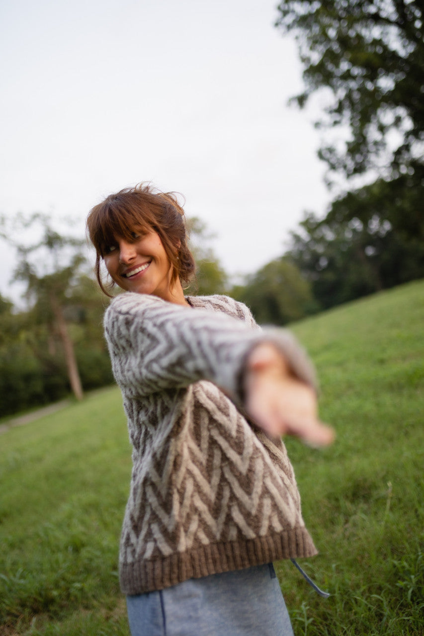 Maeve Textured V Knit Pullover Made to Order