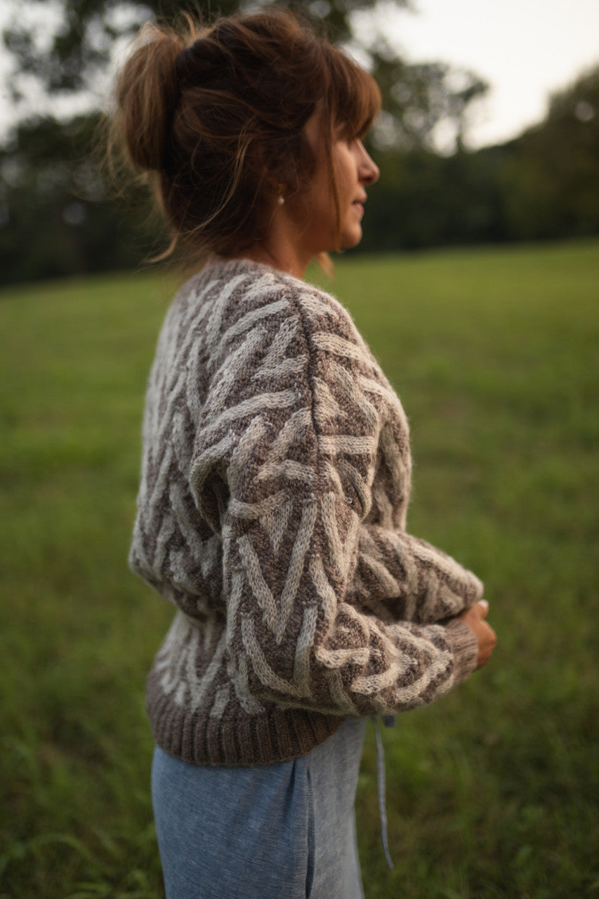 Maeve Textured V Knit Pullover Made to Order