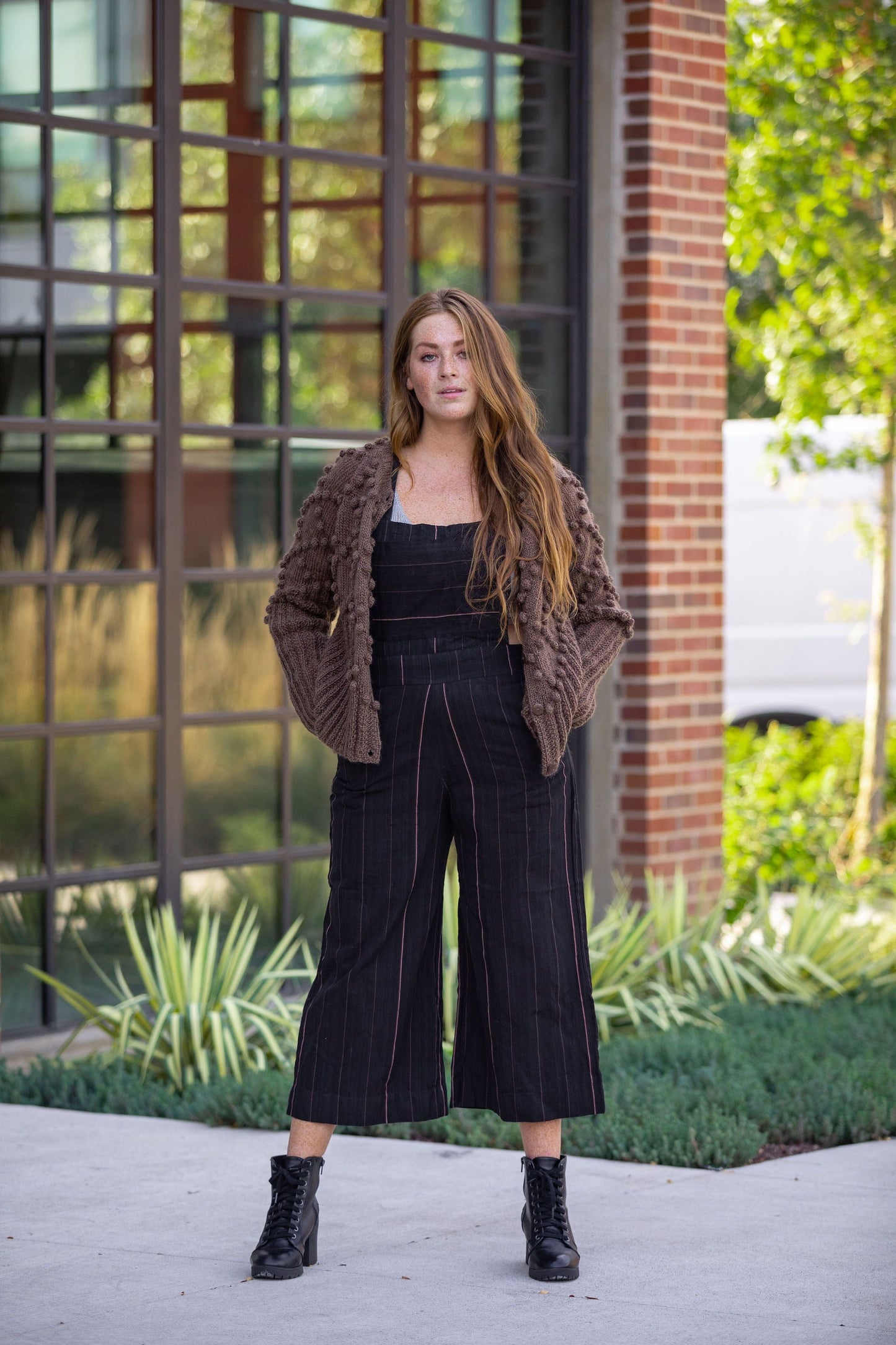 Dilsi Handwoven Cotton Overalls in Red