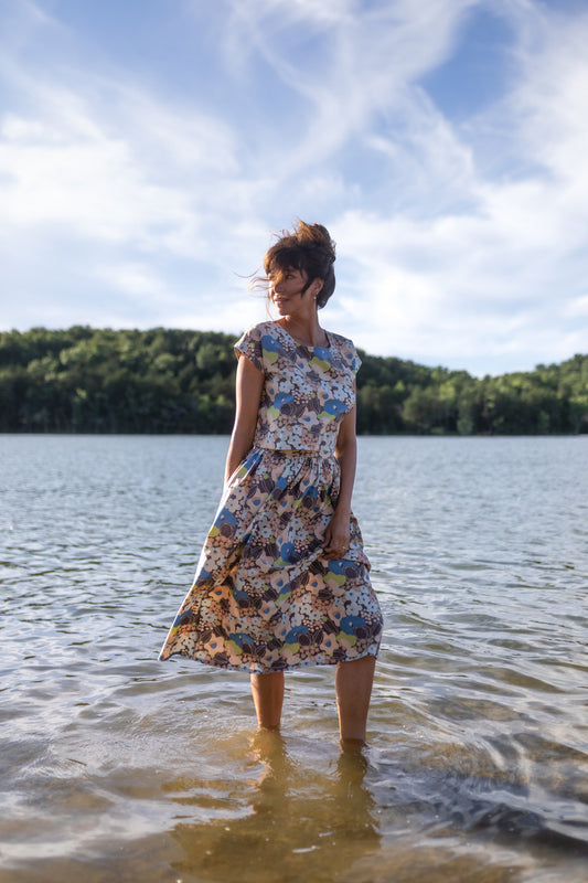 Claudia Skirt Set in Garden Print Made to Order