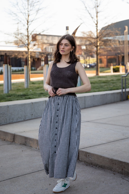 Perry Gathered Midi Skirt