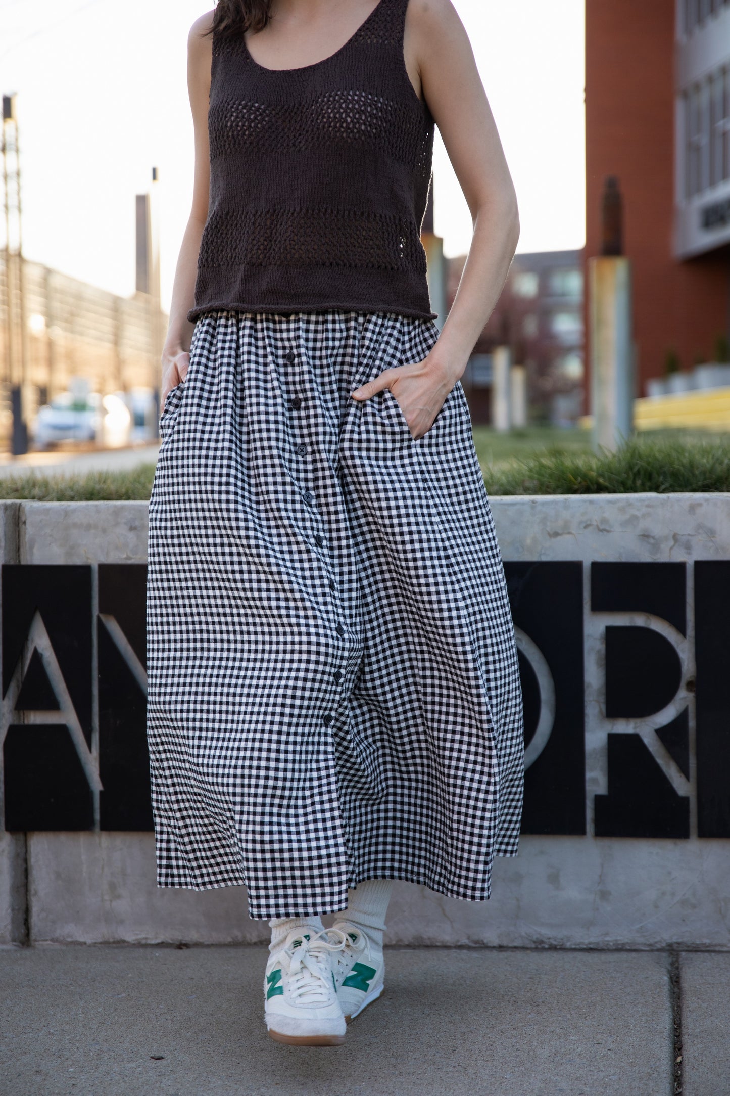 Perry Gathered Midi Skirt