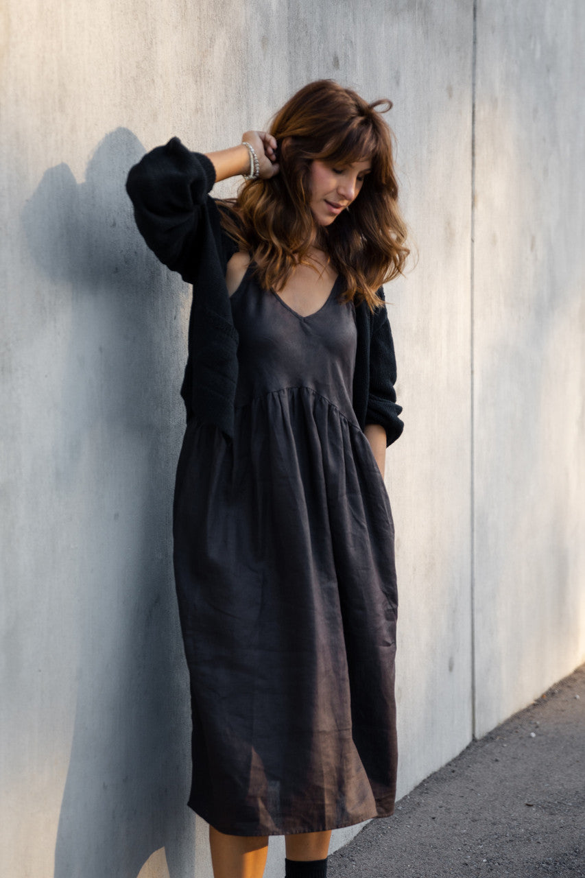 Kim Classic Cotton Cardigan in Black Made to Order