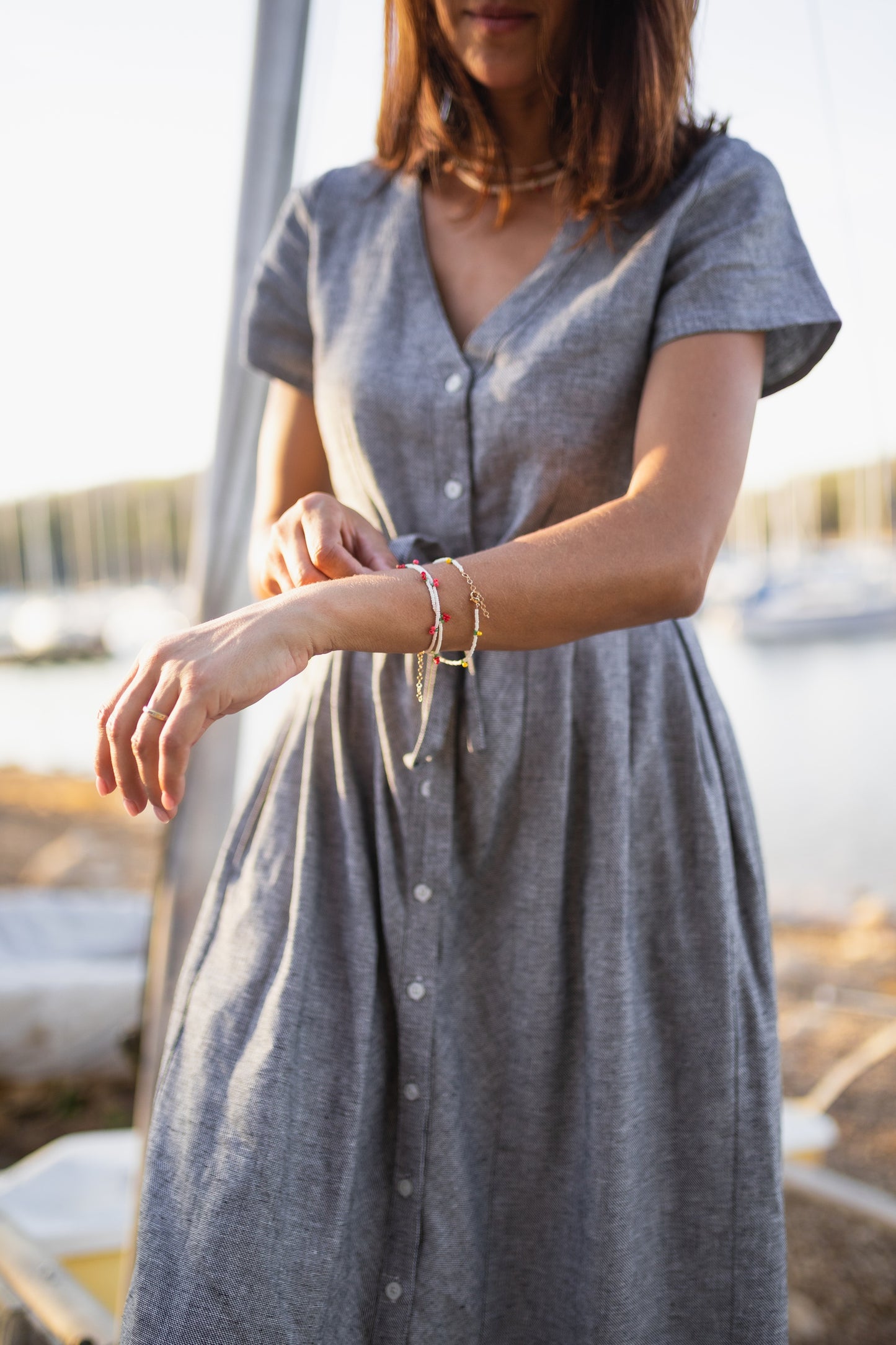 June Dress in Terracotta Linen