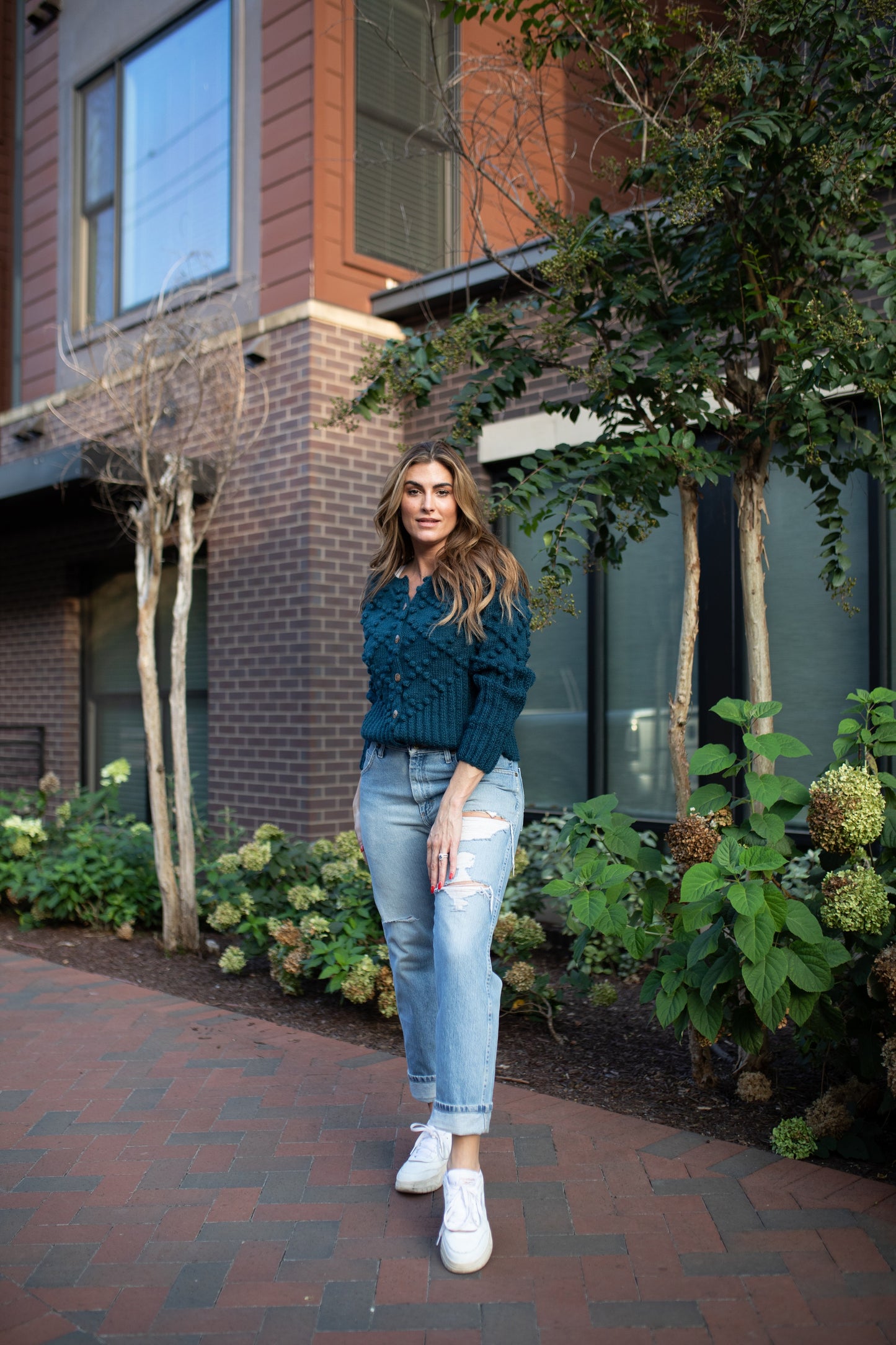 Hand Knit Nepali Wool Jill Sweater in Midnight Blue Made to Order