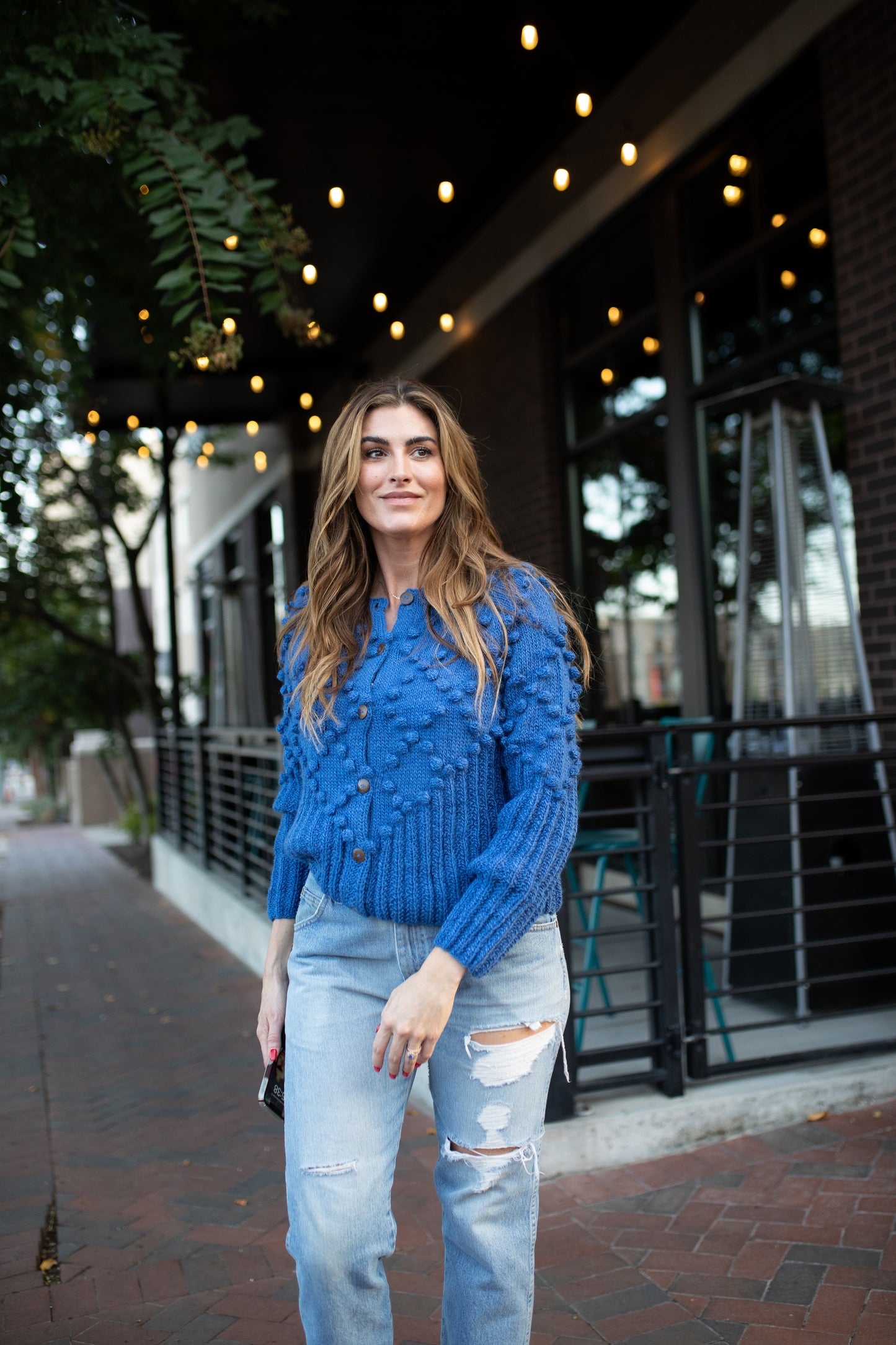 Hand Knit Nepali Wool Jill Sweater in Cobalt Made to Order