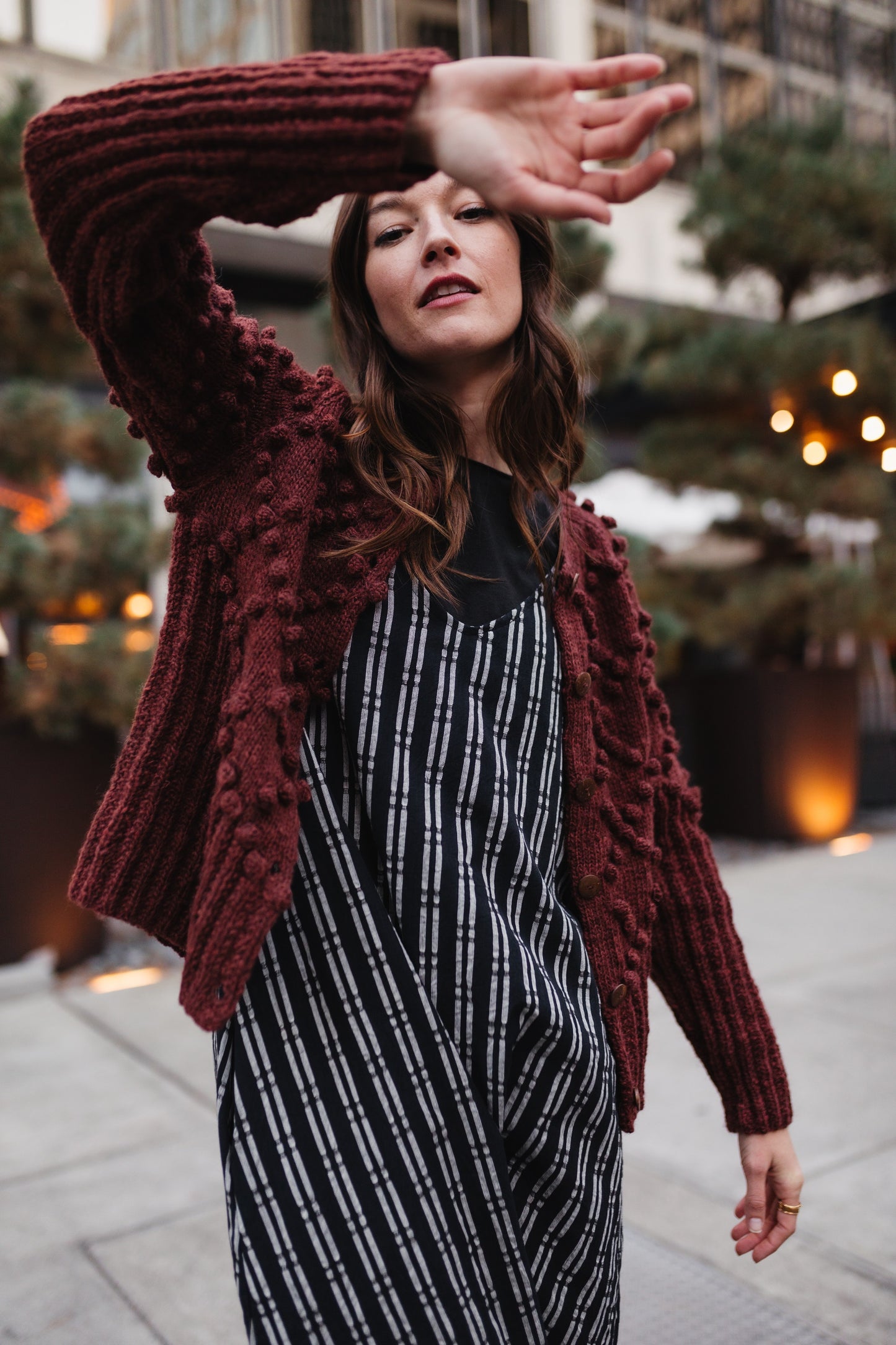 Hand Knit Nepali Wool Jill Sweater in Rust - M and XL Left