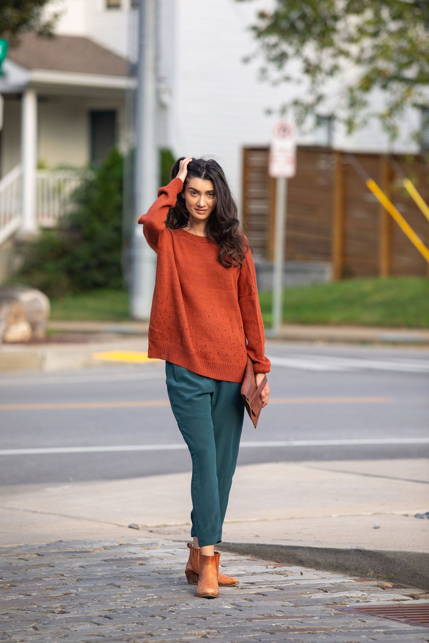 Baby Alpaca Pullover Sweater in Teal Made to Order