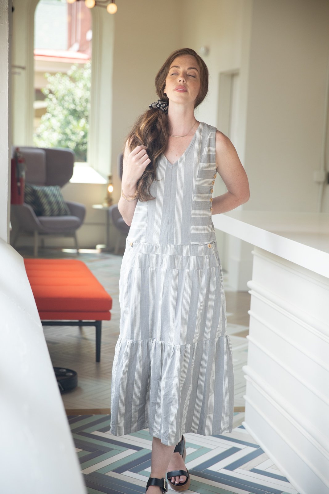 Handwoven Bina Dress in Red Made to Order
