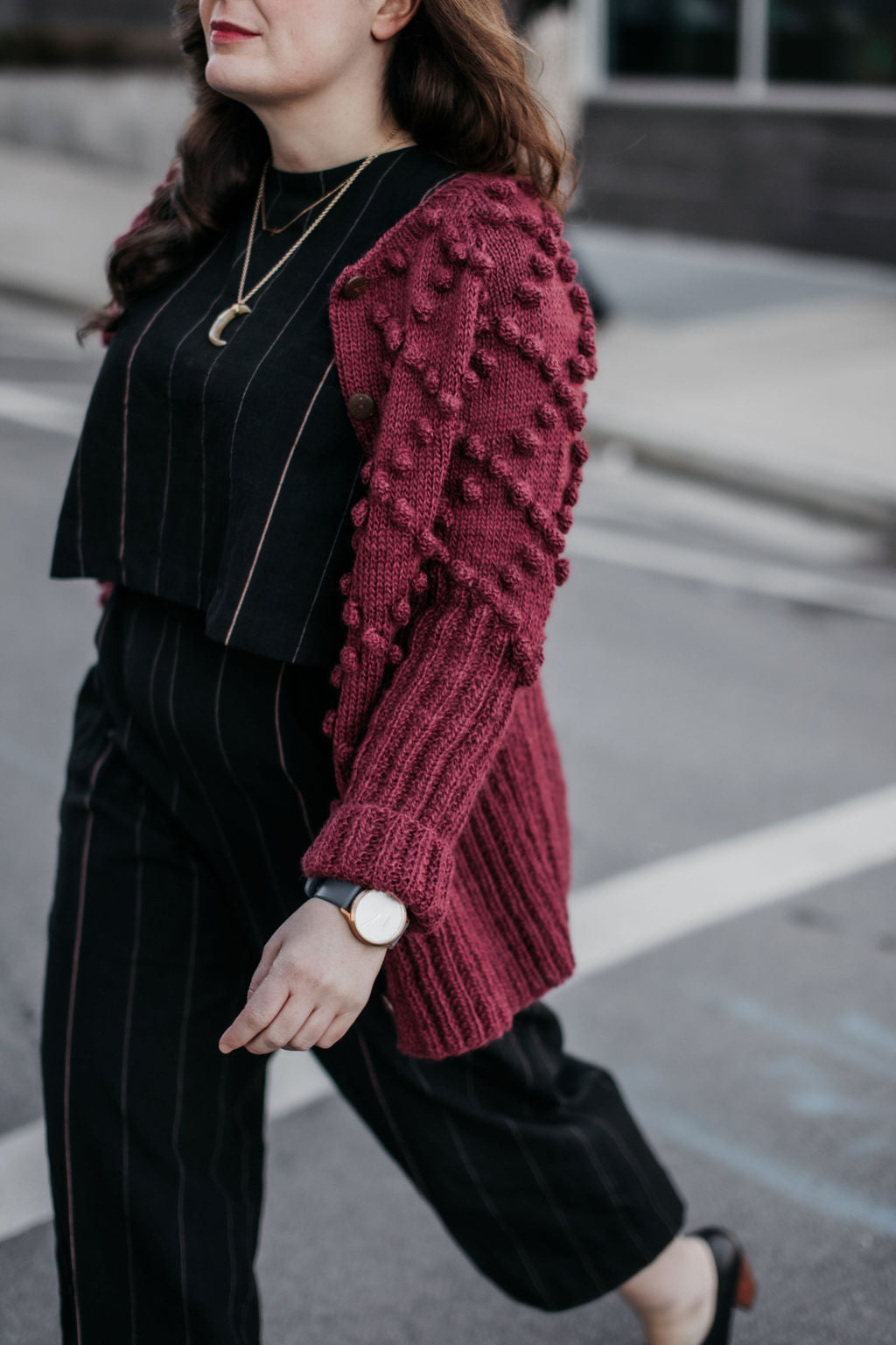 Hand Knit Nepali Wool Jill Sweater in Brown Made to Order