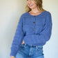 Alma Wool Cardigan in Periwinkle Blue Made to Order